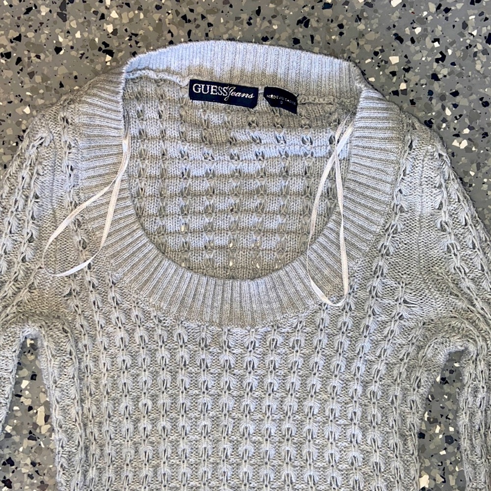 SML Women’s Guess Jeans Grey KNIT Sweater NWOT